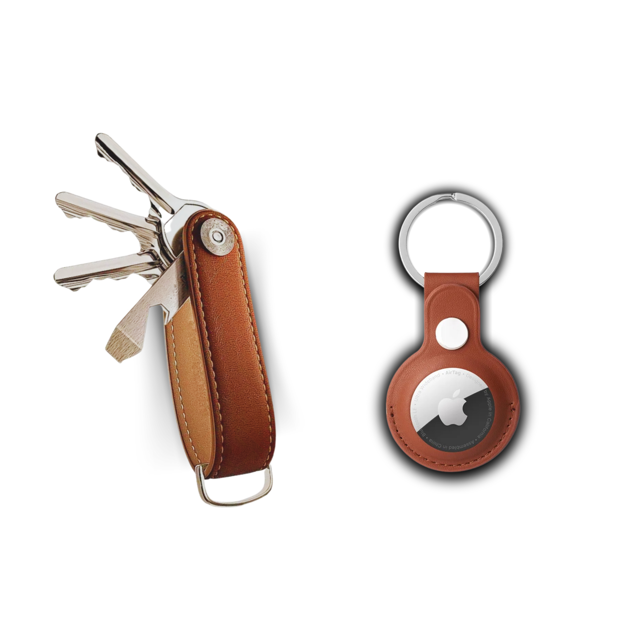 KeySmart Air - Bluetooth Organizer aus Leder für 5 Schlüssel für Apple  AirTag